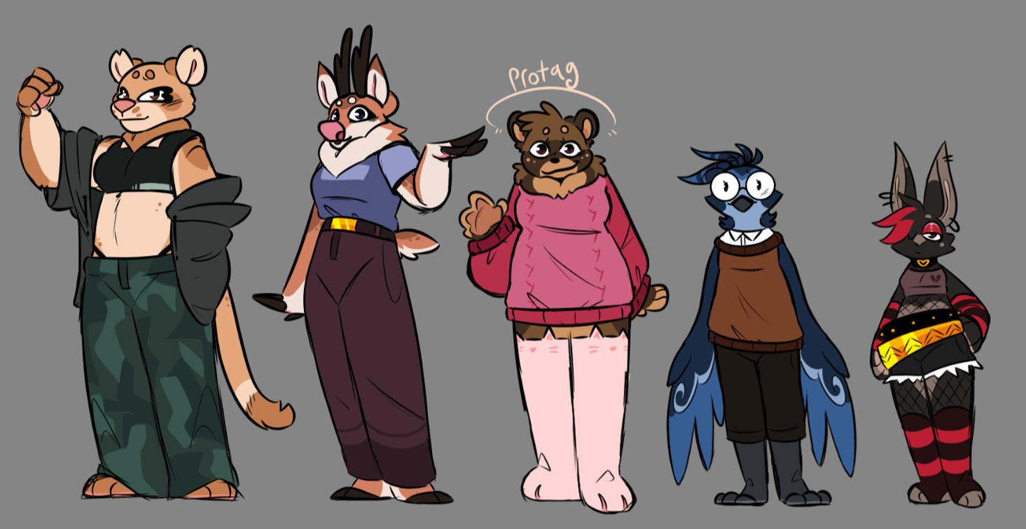 First Designs for the main cast